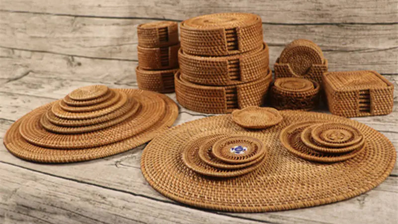 Rattan Placemats Set - 6 Pieces