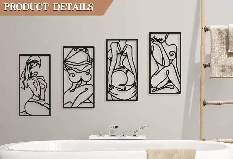 Black Iron Wall Art Silhouette Decor - Unique Design