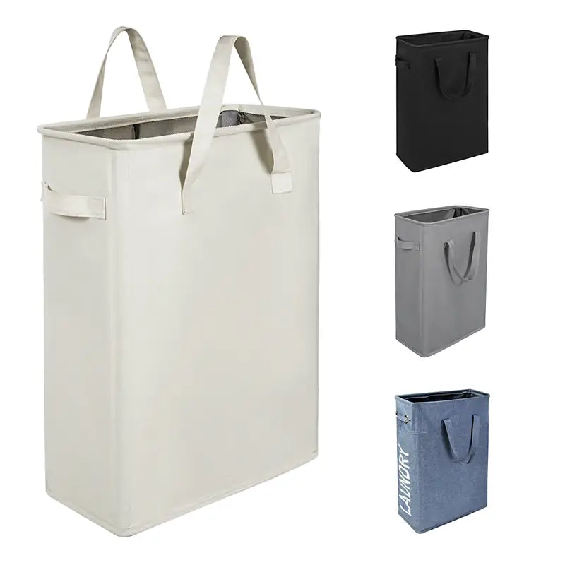 Collapsible Slim Laundry Hamper with Handles 45L