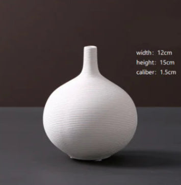 Minimalist White Ceramic Vase