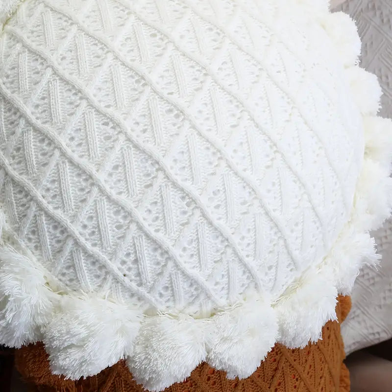 Round Knitting Decorative Pillow