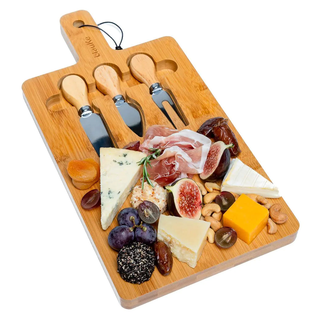Magnetic Cutlery Storage Bamboo Cheese Board and Knife Set