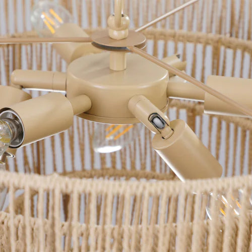 Bohemian Woven Rattan Chandelier