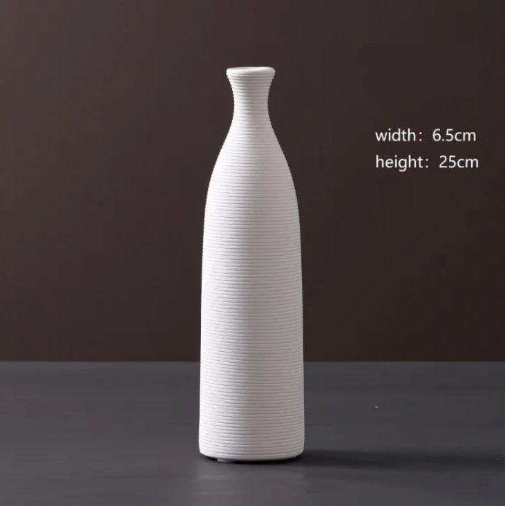 Minimalist White Ceramic Vase