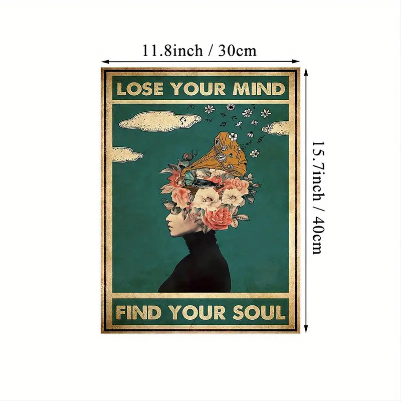 Retro Girl Music Canvas Wall Art for Home Decor