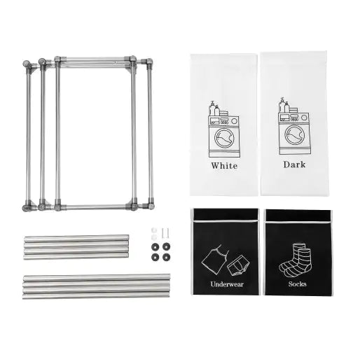 Laundry Hamper 2 Tier Laundry Sorter With 4 Removable Bags