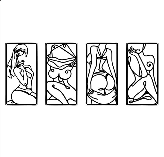 Black Iron Wall Art Silhouette Decor - Unique Design