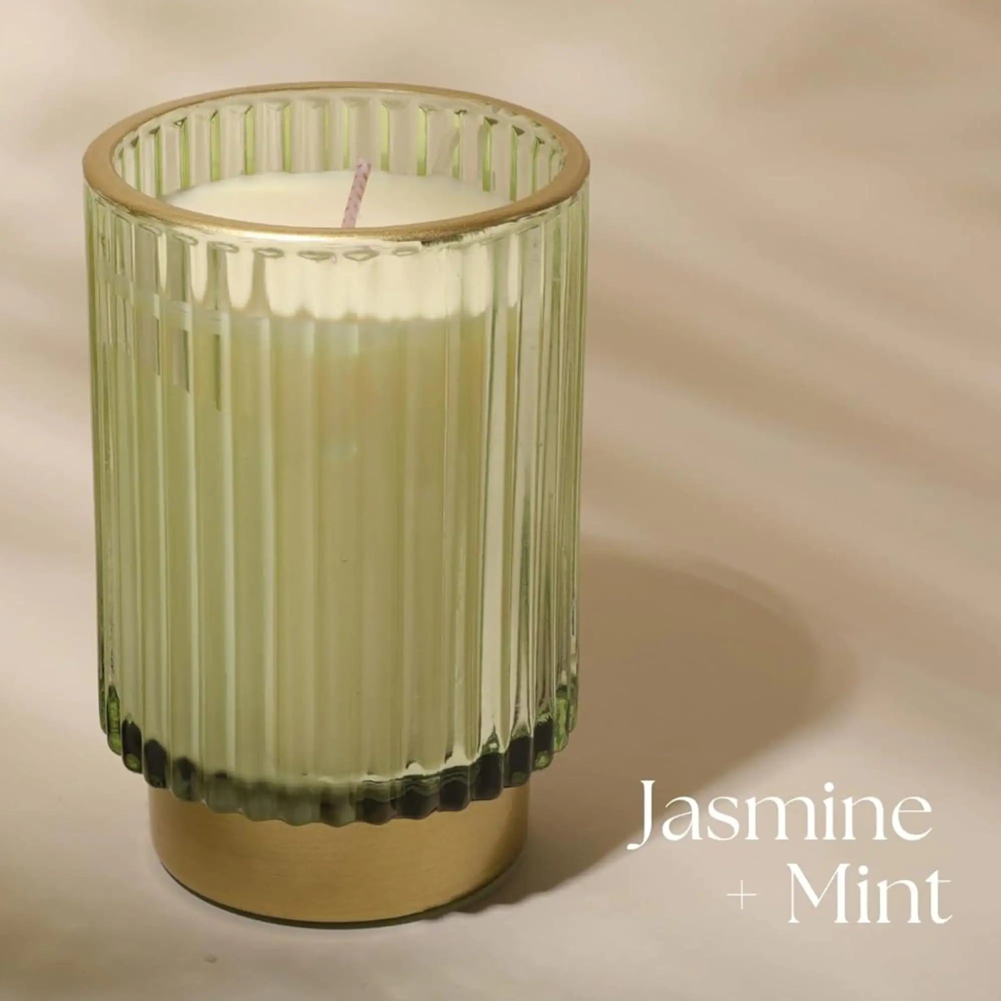 White Jasmine Mint 11oz Glass Candle with Box Candle Gifts Luxury Glass Jar Candles