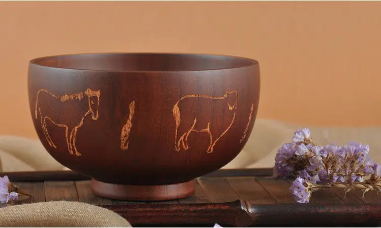 Mongolian Wooden Craft Bowl for Tableware