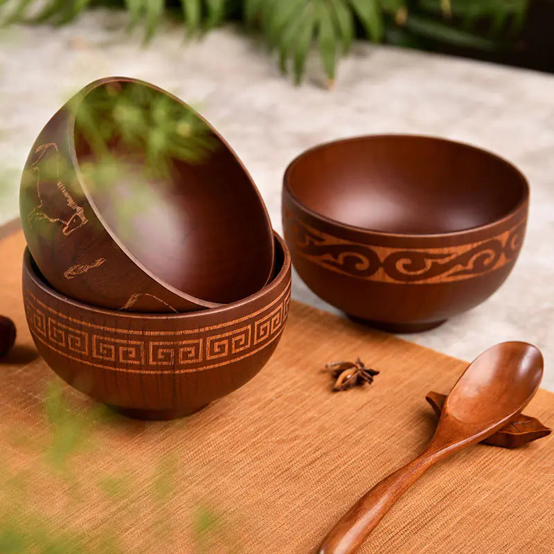 Mongolian Wooden Craft Bowl for Tableware