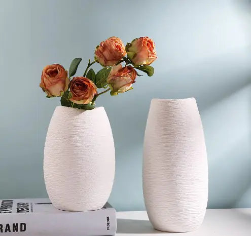 Creative White Ceramic Vase for Home Decor (Nordic Style)