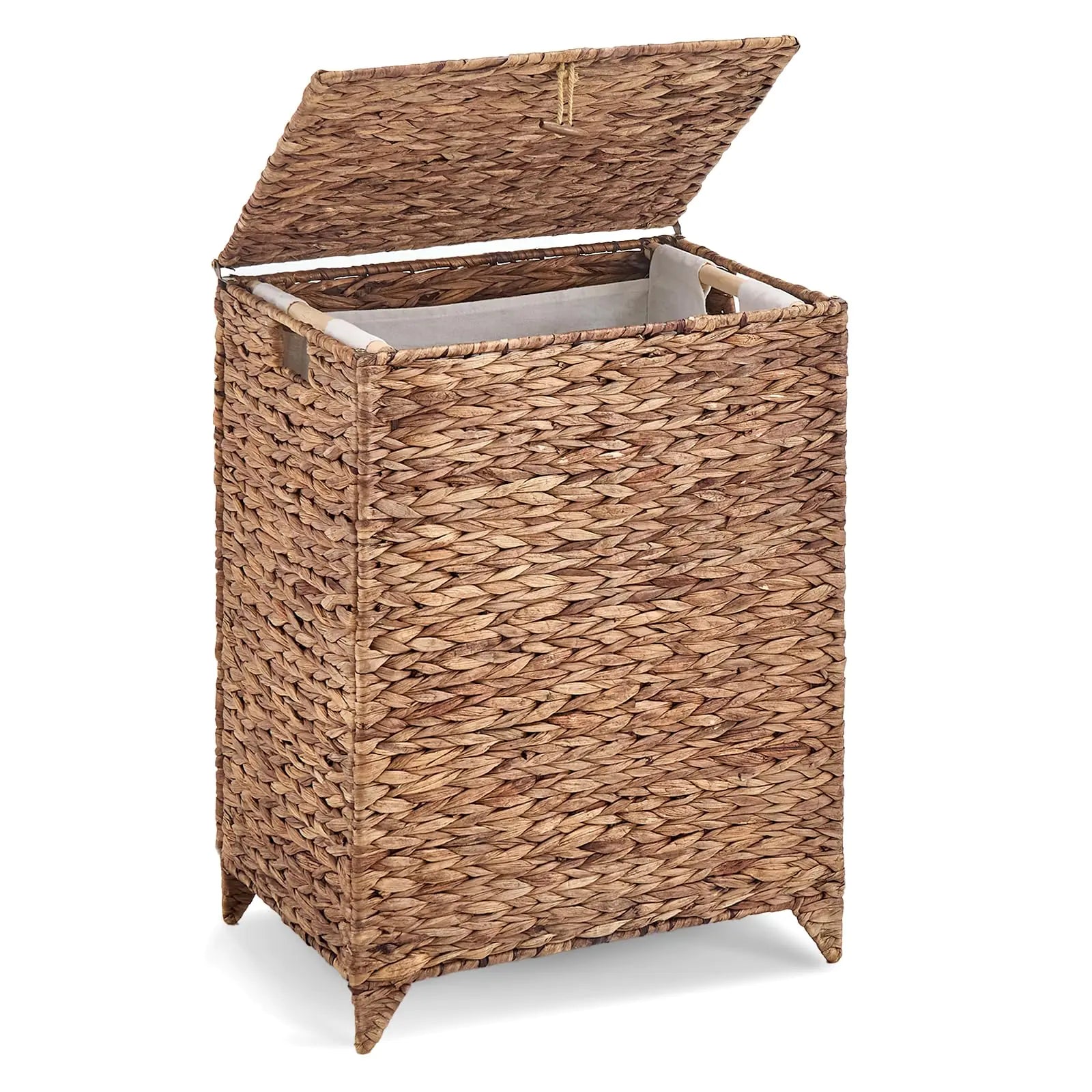 Large Laundry Hamper with Lid and Removable Liner Bag Wicker Laundry Basket
