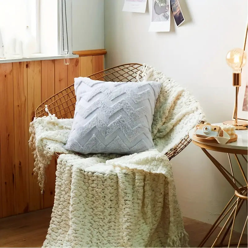 Wavy Pattern Decorative Pillow Cover