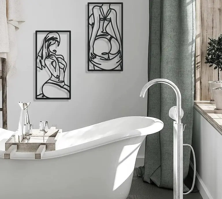 Black Iron Wall Art Silhouette Decor - Unique Design