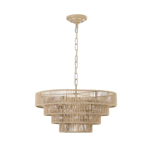 Bohemian Woven Rattan Chandelier