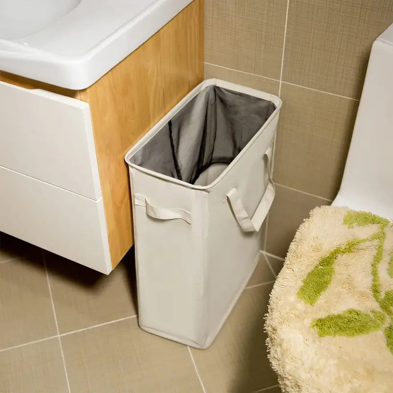 Collapsible Slim Laundry Hamper with Handles 45L